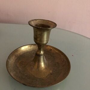 Antique brass candle stick holder